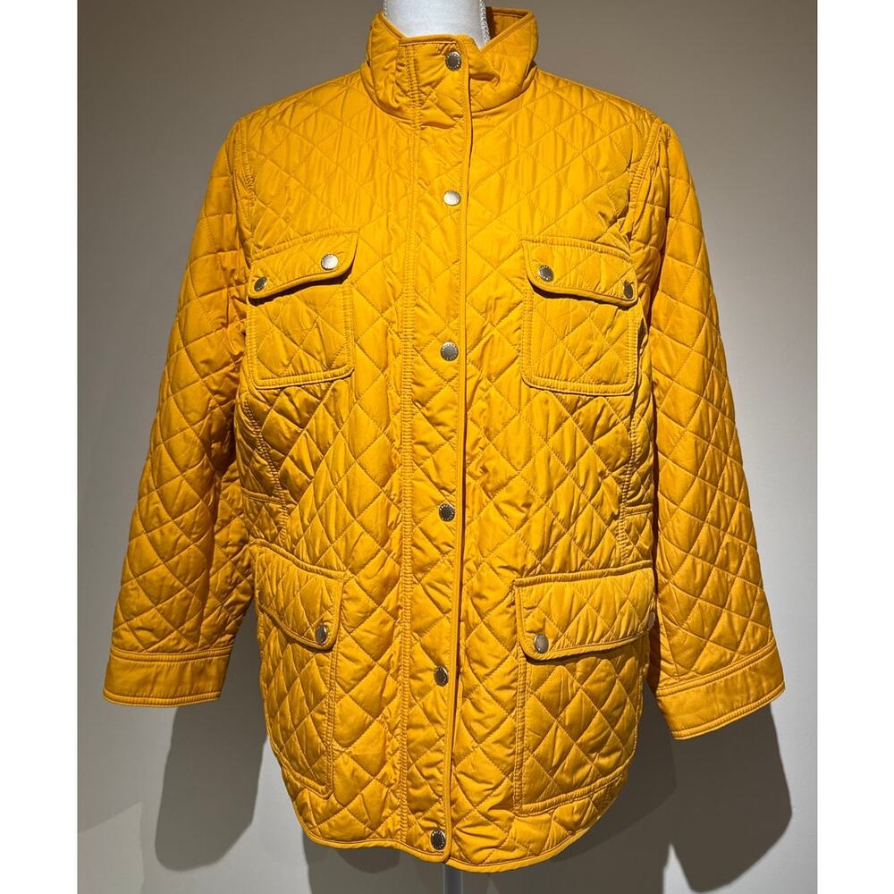 Talbots Yellow Quilted Jacket Size 2X‎ Petite